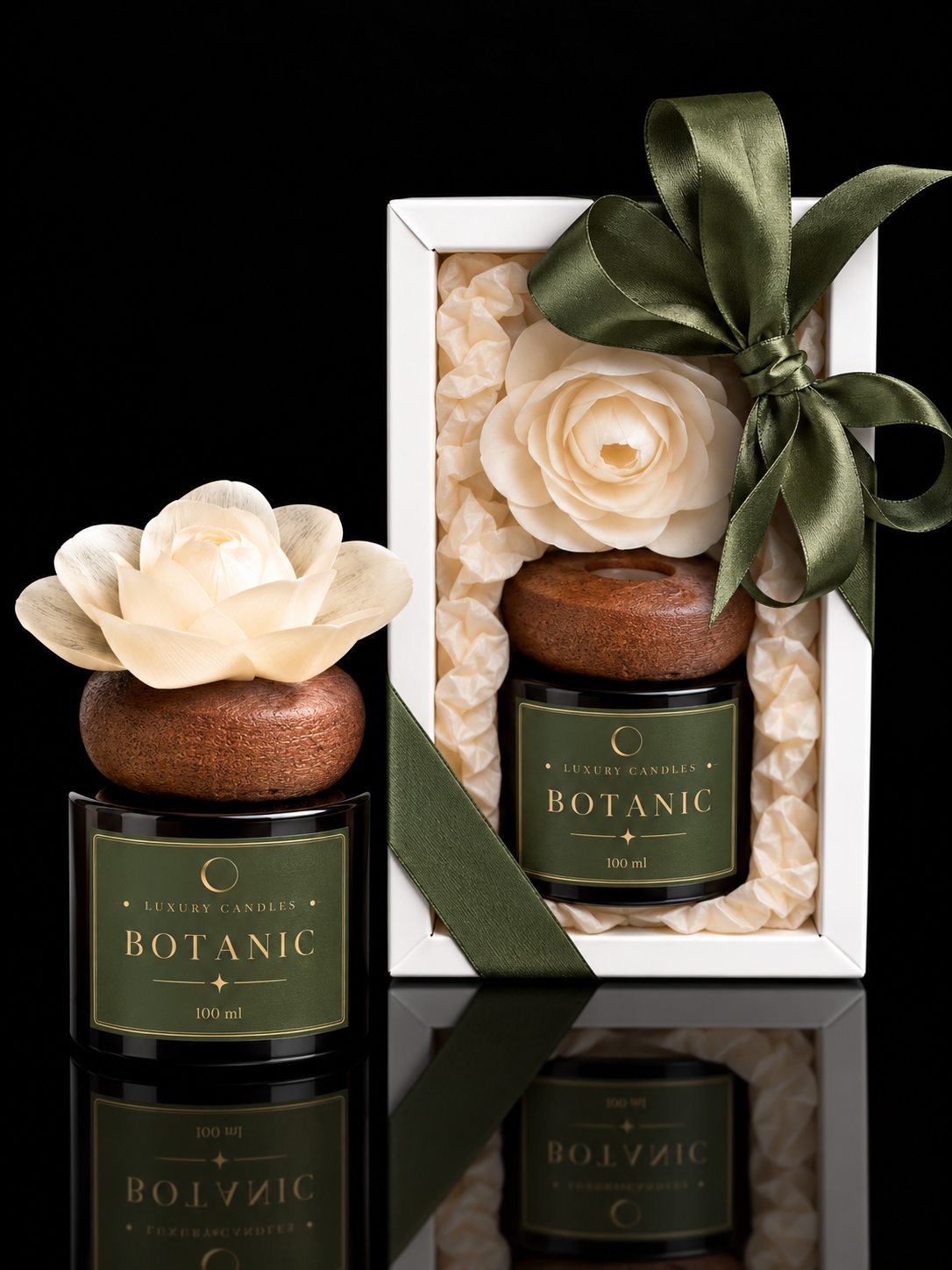 BOTANIC - Difuzor cu floare din lemn de sola, 100ml