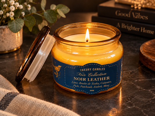 NOIR LEATHER - Lumânare din ceară de soia 300g