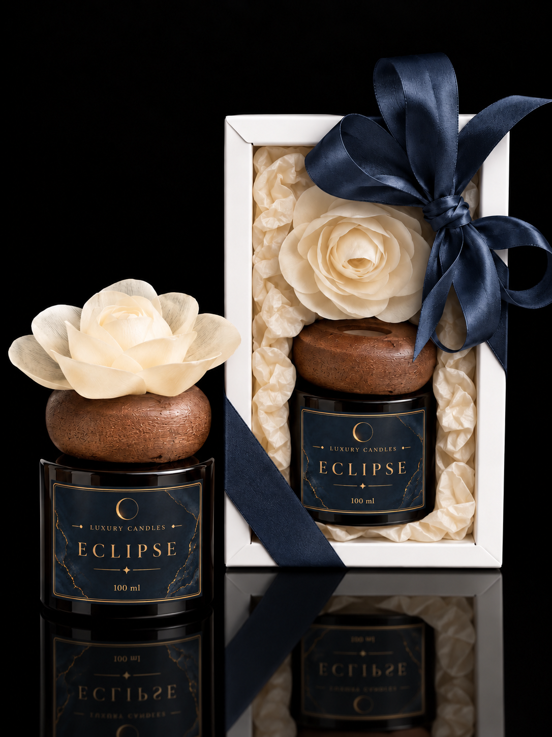 ECLIPSE - Difuzor cu floare din lemn de sola, 100ml