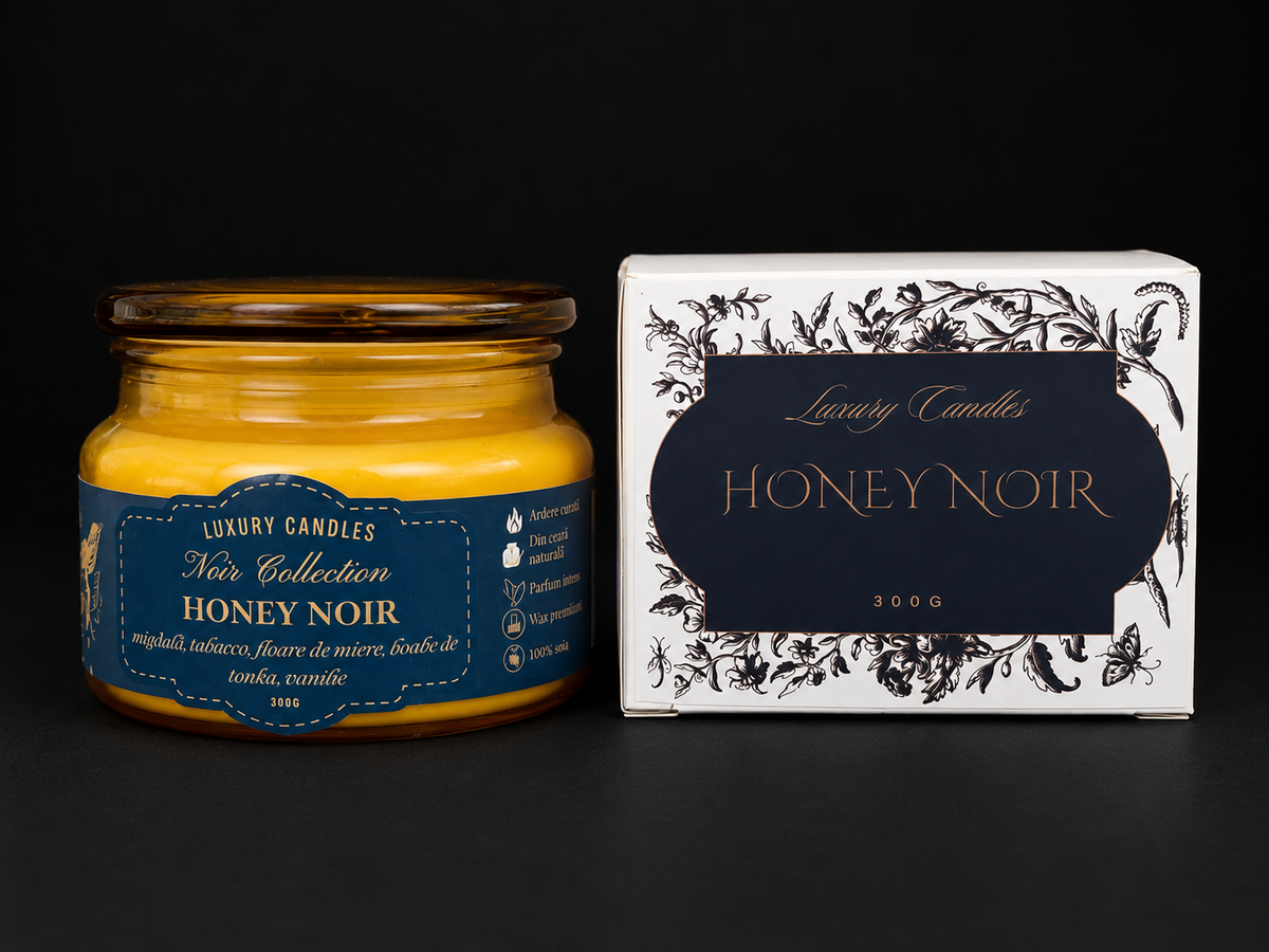 HONEY NOIR - Lumânare din ceară de soia 300g