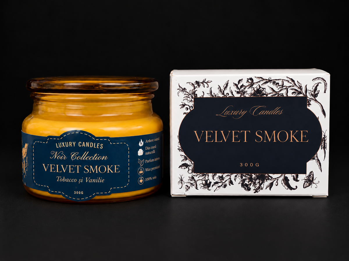 VELVET SMOKE - Lumânare din ceară de soia 300g